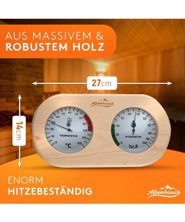 Alpine Breath 2-in-1 Sauna Thermometer Hygrometer | Precise Glass Sauna Accessories with Automatic Calibration - Buy Online on GoSupps.com