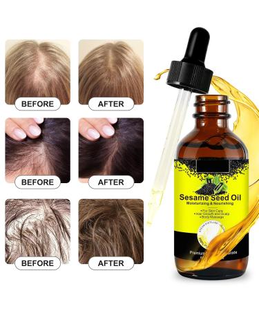 AIQIUSHA Organic Black Sesame Oil - 100% Pure Cold Pressed for Body Hair & Skin | Unrefined 60ML | Anti-Aging & Essential Oil - Buy Online on GoSupps.com