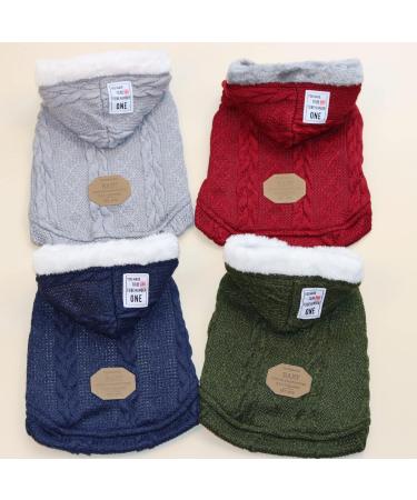 Classic Green Dog Sweater with Hat - Warm Wool Hoodie for Small to XXL Dogs & Cats | Winter Turtleneck Fleece Clothes - Buy Online on GoSupps.com