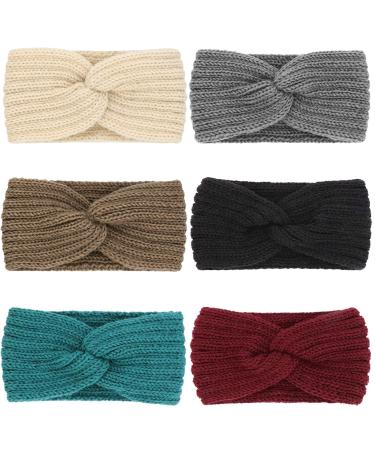 6-Pack Dreshow Women's Winter Crochet Headbands | Knitted Ear Warmers & Hair Bands - Stylish & Cozy Accessories for Cold Weather - Buy Online on GoSupps.com
