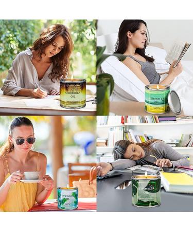 4 Pack Citronella Candles Outdoor | Long Lasting 28 Oz Scented Candle Set for Camping, Garden, Patio | Natural Soy Wax with Fresh Citronella Oil | 200 Hours Burn Time - Buy Online on GoSupps.com