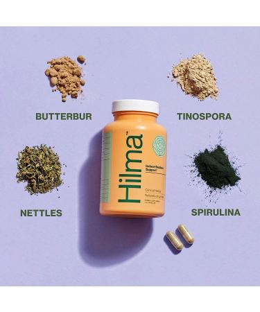 Hilma Natural Sinus Support - All Day Allergy Relief - 120 Vegan Capsules - Organic Ingredients Butterbur, Nettles & Spirulina - Non-Drowsy Formula - Clinically Proven - Buy Online on GoSupps.com
