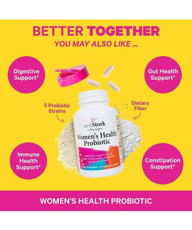 Pink Stork Fiber Gummies - Prebiotic Supplement with Inulin for Women's Digestive Health - 60 Peach Berry Gummies - Buy Online on GoSupps.com