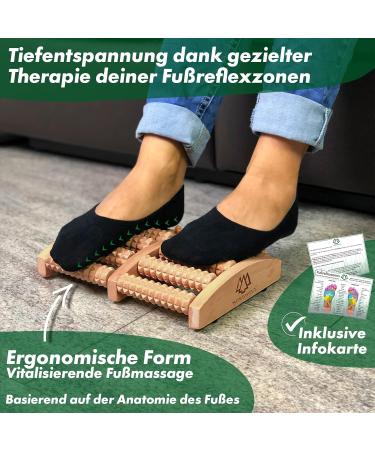 Nordholz Foot Massage Roller - Natural Wood Trigger Point Therapy for Stress Relief & Pain Prevention | Home & Office Foot Massage - Buy Online on GoSupps.com