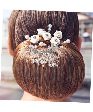 Didiseaon Bridal Hair Comb Hair Comb Bridal Side Comb Hair Jewels for Women Wedding Headpiece Floral Decorations Hair Accessories for Women Wedding Tiara Alloy Hair up Bride Leaf - Buy Online on GoSupps.com