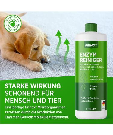 Prinox 2x 1030ml Enzyme Cleaner Concentrate | Strong Odor Remover for Dog & Cat Urine | 80L Odor Neutralizers | Made in DE (2.06L 1 Pack) - Buy Online on GoSupps.com