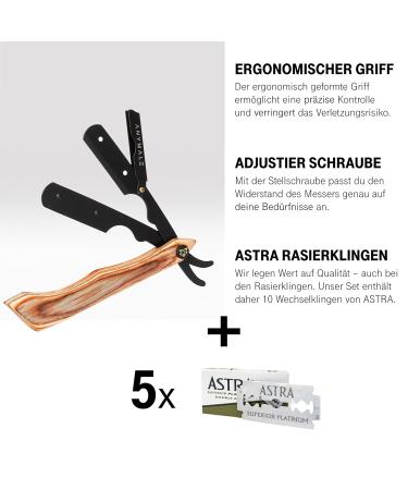 Anymale Wood Edition - Sustainable Razor Set for Men | Includes 10 Astra Blades & Travel Case | Perfect for Beginners & Barbers - Buy Online on GoSupps.com