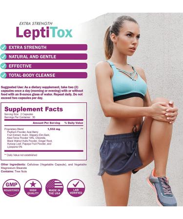 NatureGenX LeptiToX Colon Cleanser & Detox Supplement - Weight Loss, Gas & Bloating Relief | Remove Toxins, Natural Body Cleanse & Constipation - 60 Capsules - Buy Online on GoSupps.com