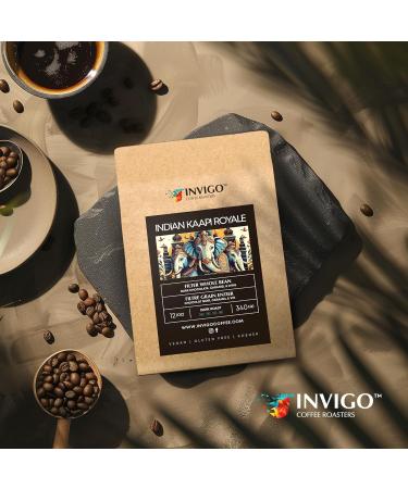 Invigo Filter Coffee Beans 340g - Whole Coffee Beans Small Batch & Local Premium Roasting Vegan & Gluten-Free Gift for Coffee Lovers Whole Bean Indian Kaapi Royale - Buy Online on GoSupps.com
