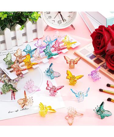 24 Pieces Clear Butterfly Hair Claw Clips - Non-Slip Jaw Clips for Girls & Women - Colorful Hair Accessories - Assorted Colors - Pack of 1 - Buy Online on GoSupps.com