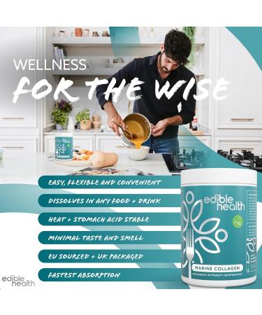 Hydrolysed Marine Collagen Peptides Powder - 400g Tub - High Protein & Carb Free Supplement | Edible Health - 30-Day Supply - Buy Online on GoSupps.com
