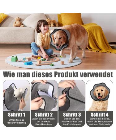 Lollanda Rescue Dog Lick Protection Collar | Adjustable Soft Elizabethan Recovery Collar for Dogs | Anti-Bite Medical Collar - Gray (L) - Buy Online on GoSupps.com