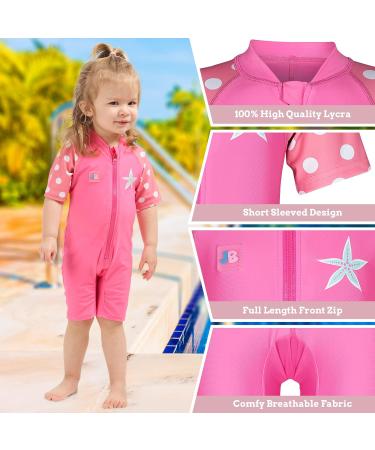Juicy Bumbles Baby Swimsuit - Short Sleeve One Piece Toddler Swimming Costume - Starfish Design - 6 Months to 5 Years - Buy Online on GoSupps.com