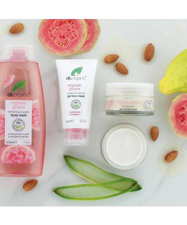 Dr Organic Guava Glow Getter Skincare Set Advanced Vitamin C Gel Moisturiser Facial Serum & Face Mask Hydrate Brighten Gift Set Cruelty-Free Paraben & SLS Free Organic - Buy Online on GoSupps.com