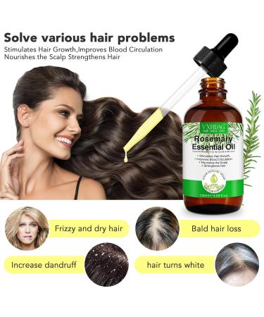 100% Pure Rosemary Oil for Hair Growth - Natural Essential Oil for Eyebrows & Eyelashes Nourishes Scalp & Stimulates Growth - 120ml - Buy Online on GoSupps.com