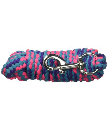 Tough 1 8' Braided Soft Poly Lead Rope Purple/Turquoise/Hot Pink 8ft