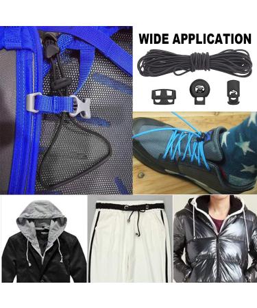 Swpeet 35Pcs Plastic Cord Locks with 11 Yards Elastic Cord - Adjustable Non-Slip Stoppers for Drawstrings, Shoelaces, Clothing - Buy Online on GoSupps.com