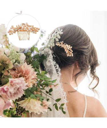 PRETYZOOM Wedding Hair Comb Rhinestone Side Comb Pearl Headpiece Bride Hair Clips Sparkle Hair Accessories for Women Girls Party Prom - Buy Online on GoSupps.com