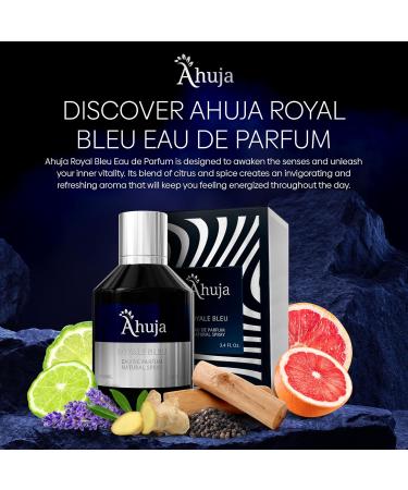 AHUJA Royal Bleu Eau De Parfum for Men 3.4 fl oz - Long Lasting- Grapefruit Ginger Fresh Citrus & Deep Woods-Best Alternative for Bleu De Chanel - Buy Online on GoSupps.com