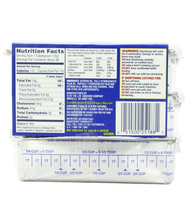 Crisco All-Vegetable Shortening Sticks 20 oz (3 ct) - 1.25 Pound Pack - Buy Online on GoSupps.com