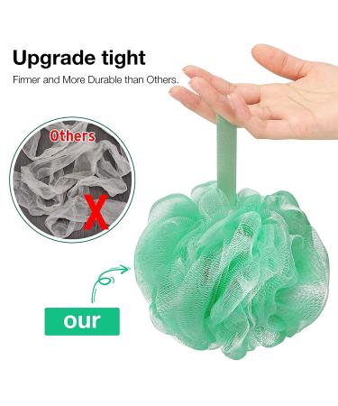 DadyMart Bath Shower Loofah Sponge Set of 4 - Exfoliating Mesh Pouf Body Scrubber for Men & Women - White, Grey, Pink, Army Green - Buy Online on GoSupps.com
