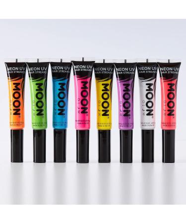 Moon Glow Neon UV Hair Colour Streaks in Intense Pink - Temporary Hair Mascara | Glows under UV Light - Buy Online on GoSupps.com
