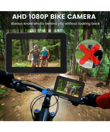 Blueear Bike Mirror Camera 1080P with 4.3 Screen, 130 Wide Angle Night Vision - 360 Adjustable Mount for Mountain & Road Bikes - Buy Online on GoSupps.com
