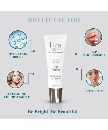 Lira Clinical Bio Lip Factor Lip Balm SPF 15 - Lip Treatment with Peptides, Vitamin C, E, Jojoba Oil, Avocado Oil - Moisturizer for Dry Lips - 0.25 oz - Buy Online on GoSupps.com