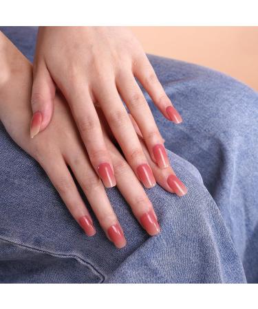 Danni & Toni 28 Self-Adhesive Gel Nail Stickers in Lost Horizon - Salon-Quality Manicure Set with Gradient Light Red Tips - Buy Online on GoSupps.com