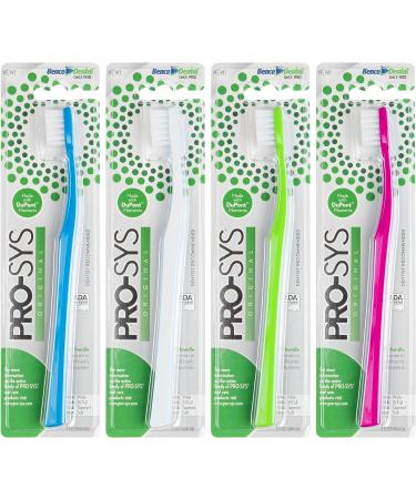 PRO-SYS Soft Toothbrush for Sensitive Teeth & Gums - ADA Accepted - Pack of 4 - Buy Online on GoSupps.com