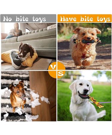 Durable Dog Chew Toys 6 Pack - Cotton Rope & Rubber Balls - Indestructible Toy for Small, Medium, Large Dogs - Tug of War & Fetching - Puppy Teething Toy & Boredom Gift - Buy Online on GoSupps.com
