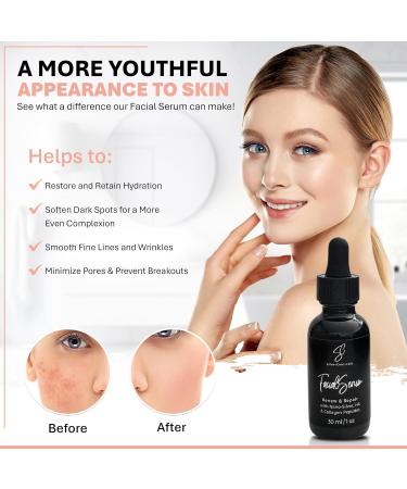 Premium Facial Serum 30ml - Marine Collagen & Hyaluronic Acid for Fine Lines Wrinkles Hydration & Skin Repair - International Shipping Available - Buy Online on GoSupps.com