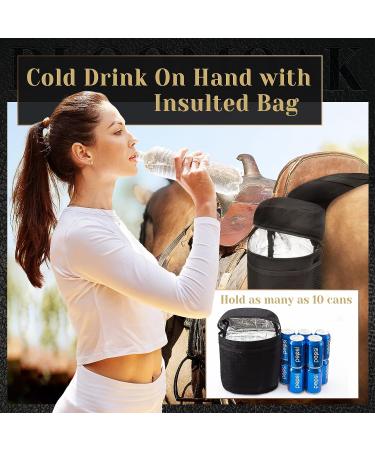 Bloomoak Insulated Saddle Bags - Trail Riding Gear Carrier for Western & English Saddles - Reinforced Stitching, Mesh Pocket (Black) - Buy Online on GoSupps.com