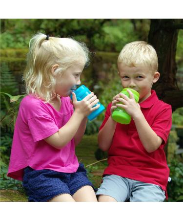 Smilo Sippy Cup 2 Pack for Toddlers (1+ years) - Spill Proof, Fold-Away Silicone Spout - 8.5 oz Capacity - BPA-Free - Made in USA - Aqua & Green/Blue - 2 Pack - Buy Online on GoSupps.com