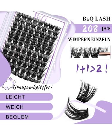 Reusable Eyelash Clusters for Beginners | 208 PCs DIY Lash Kit Individual Extensions (D-8-16Mix B05+B06) - Buy Online on GoSupps.com