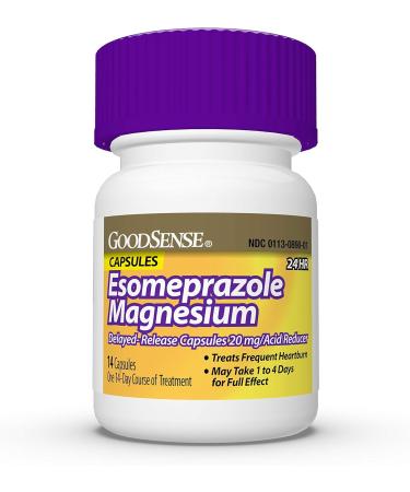 GoodSense Esomeprazole Magnesium 20mg Capsules | 14ct PPI Frequent Heartburn Treatment - Buy Online on GoSupps.com