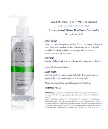 Buy SALBA Micellar Water for Face & Eyes 200 ml - Gentle Cleansing & Hydration | International Shipping - Buy Online on GoSupps.com