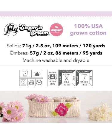 Lily Sugar'N Cream Jute Yarn - 6 Pack | 71g/2.5oz Cotton Yarn | 4 Medium Weight | 120 Yards for Knitting/Crochet - Buy Online on GoSupps.com
