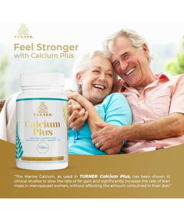 TURNER Calcium Plus: All-Natural Marine Calcium Supplement with Vitamins K2 & D3 - 90 Capsules - Buy Online on GoSupps.com