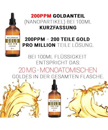 Or collo dal 200 ppm (100 ml) - Dispersion Premium en verre brun pharmaceutique avec pipette de pr cision - Technologie de particules les plus fines - Mat riaux certifi s - Manna Colloidal Gold - Buy Online on GoSupps.com