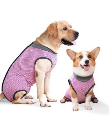 Lianzimau dogbody after op bitch op body dogebody after castration male dogs one -piece surgical body for dogs medical pet shirt protective clothing S (1 Pack) S (1 Pack) pink