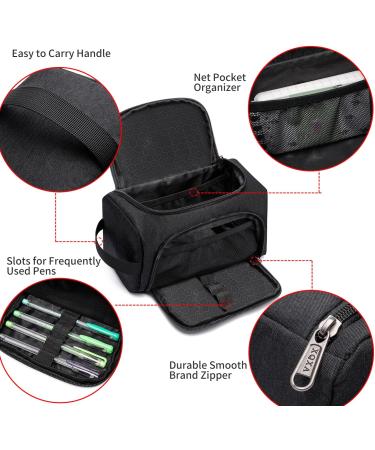 Large Pencil Case  Big Pencil Pouch with Easy Grip Handle for Girls Boys  Multifunction Pen Case Stationery Office Travel Makeup Organizer for Adults Women Men College Back to School Gifts for Students  Black - Buy Online on GoSupps.com