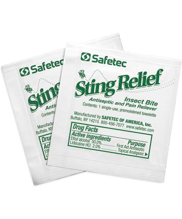 Safetec Sting Relief Wipe 150 ct. Box - Pack of 1 | Soothes Bug Bites and Stings | Case of 20 Boxes Available - Buy Online on GoSupps.com