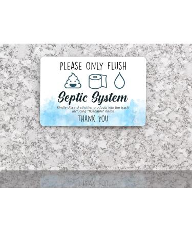 Septic Tank Sign for Toilet | Fun Novelty Adhesive Bathroom Sign | Septic System Signs for International Shipping - Buy Online on GoSupps.com