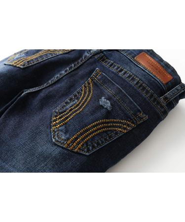 KIDSCOOL SPACE Baby Girl Boy Slim Jeans | Elastic Band | Ripped Denim Pants | 3-4 Years | Deep Blue-2096 - Buy Online on GoSupps.com