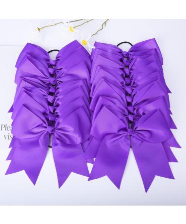 DEEKA 16PCS 8 Inch Large Cheer Bows Ponytail Holder - Purple Handmade for Girls Teens Softball Cheerleader Sports - Buy Online on GoSupps.com