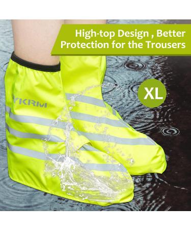 NAAPESI Waterproof Overshoes for Bikes - Unisex Reflective Rain Protection Gaiters - XL Yellow Rain Shoe Overcovers for Men & Women - Buy Online on GoSupps.com