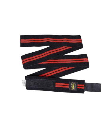DALLX Cross Training Knee Wraps - Extra Long Compression Bandage for Gym, WODS, Weightlifting - Black Red (Pair) - Buy Online on GoSupps.com