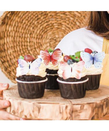 56 Pieces Edible Butterflies for Cake Decoration | Colorful Tortendeko & Muffin Decor | Perfect for Weddings & Birthdays - Buy Online on GoSupps.com