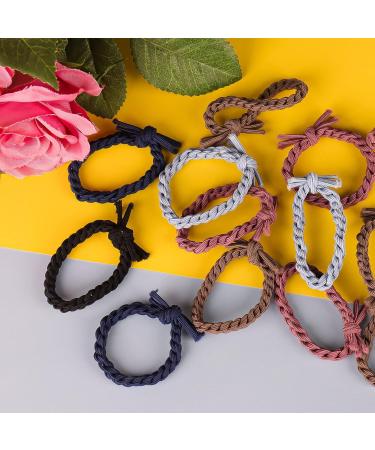Braided Hair Ties - 20 Pieces Cotton Stylish Elastic Ponytail Holders for Women & Girls | Best International Shipping - Buy Online on GoSupps.com